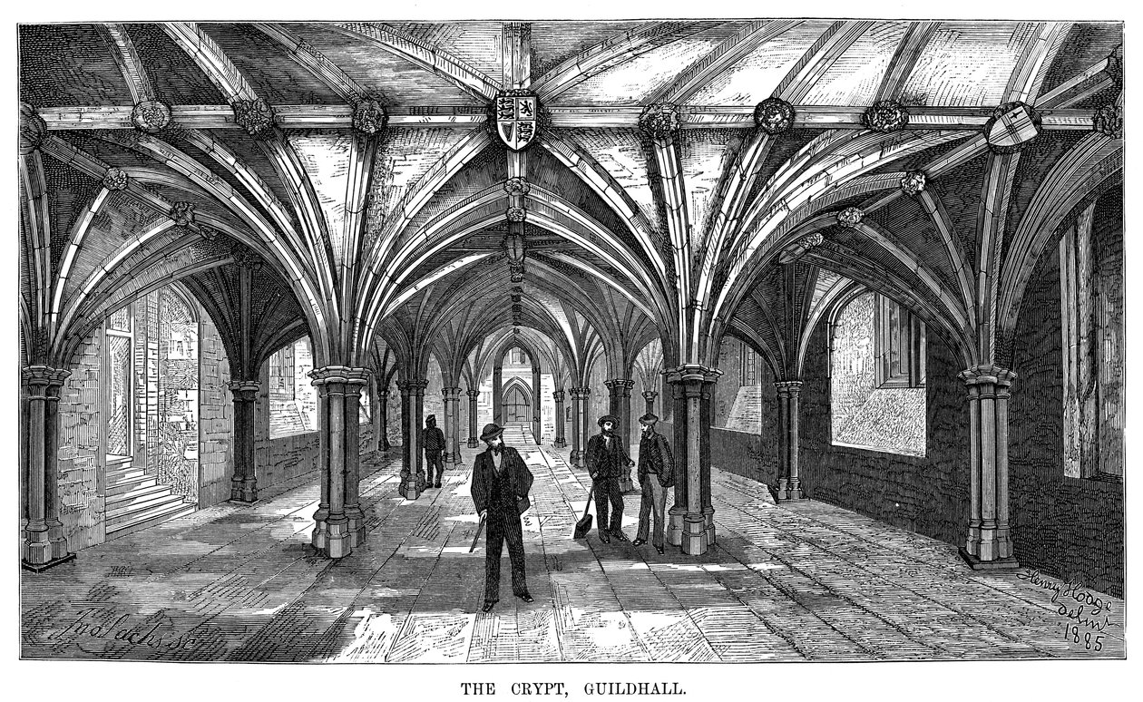 Crypt, Guildhall, Londra Şehri, 1886 by Unbekannt