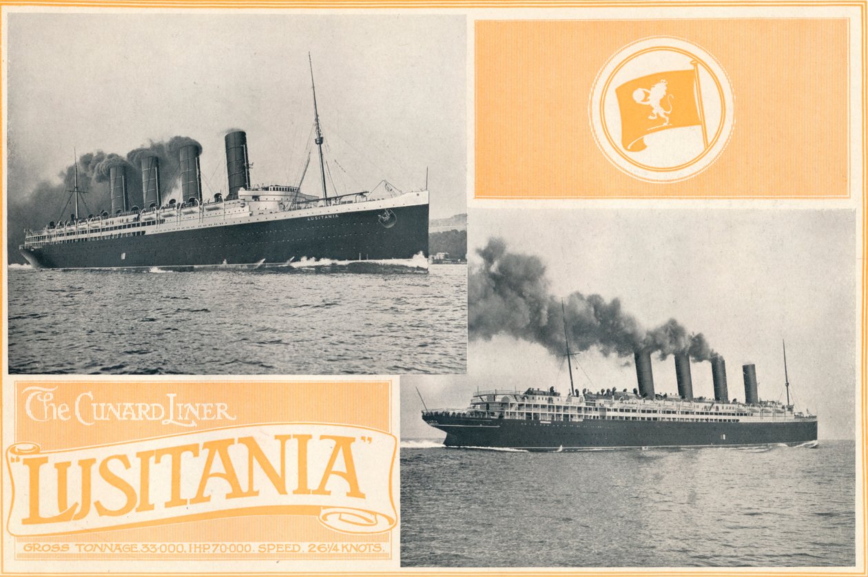 Cunard Liner Lusitania., c1910. by Unbekannt