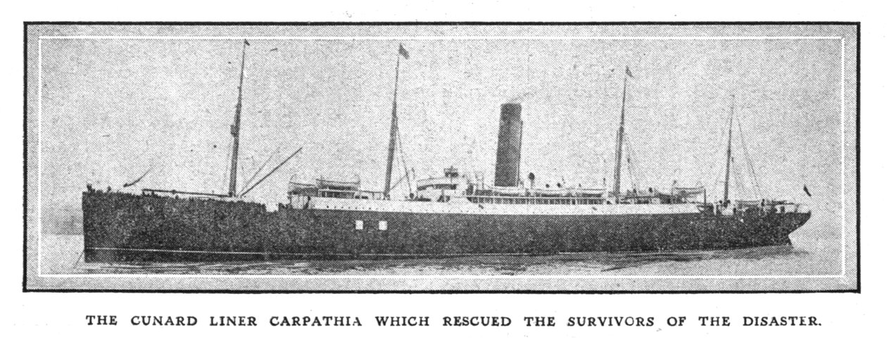 Felaketten kurtulanları kurtaran Cunard gemisi Carpathia, 20 Nisan 1912. by Unbekannt