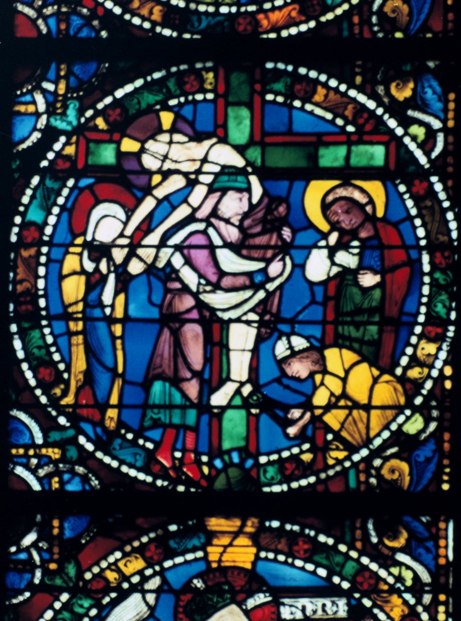 Haçtan İniş, vitray, Chartres Katedrali, Fransa, 1194-1260 by Unbekannt