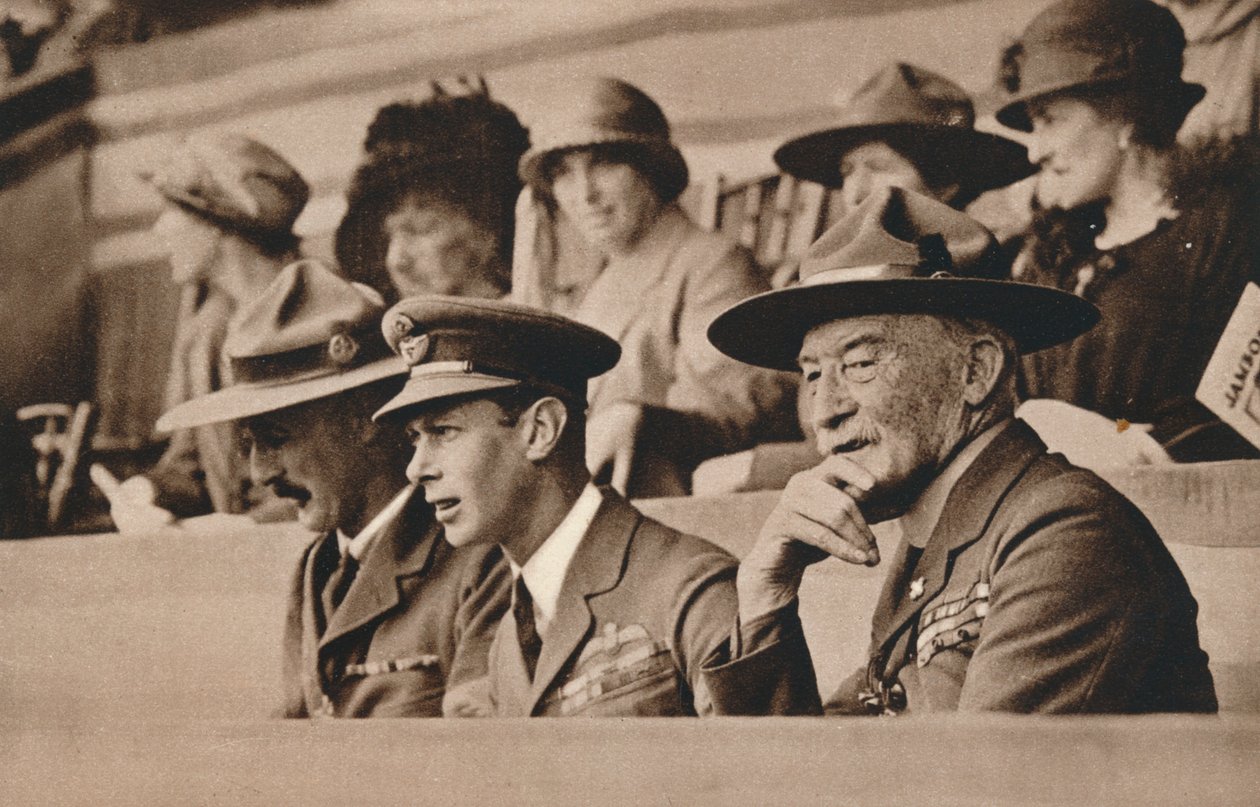 York Dükü daha sonra King George VI, Lord Baden-Powell ile birlikte bir Jamboree, Wembley, 1924. by Unbekannt