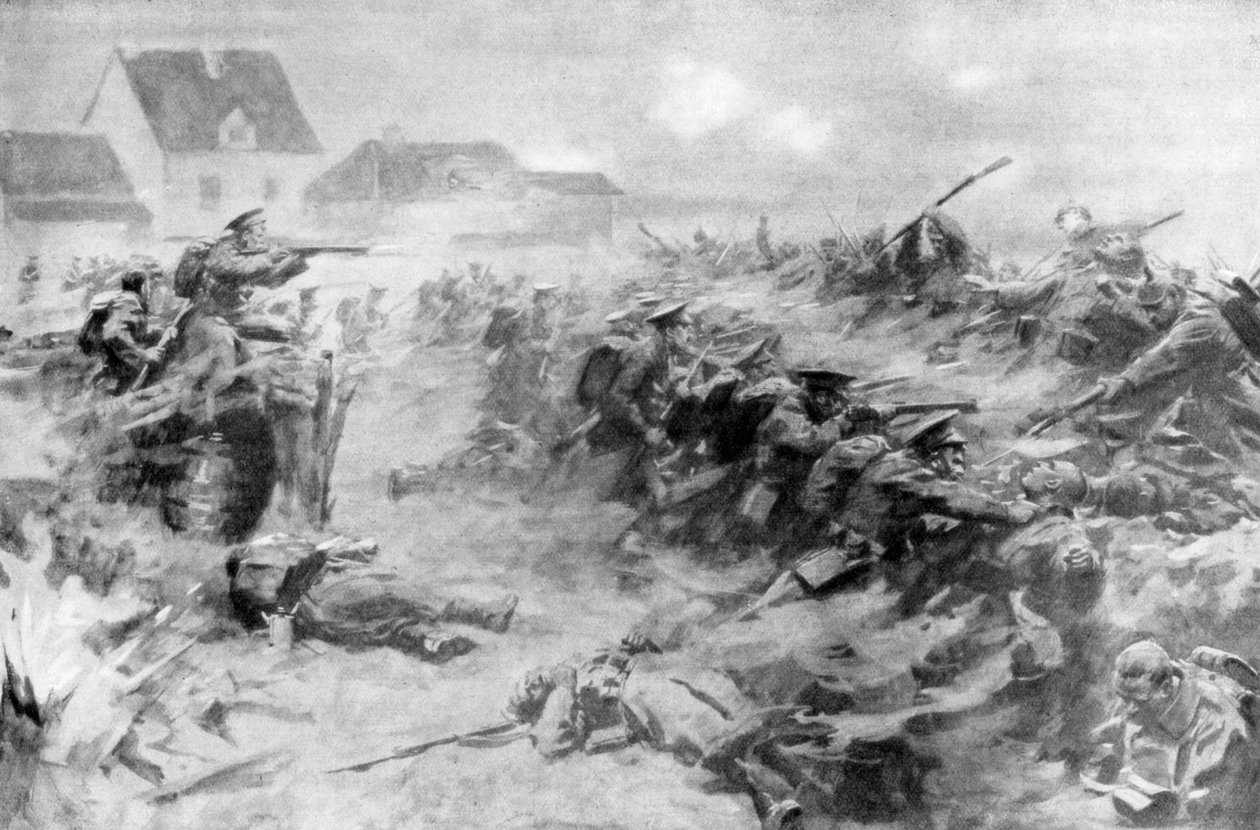 İngilizler Almanları Ypres cephesinde geri püskürtüyor, Belçika, 11 Kasım 1914, 1926 by Unbekannt