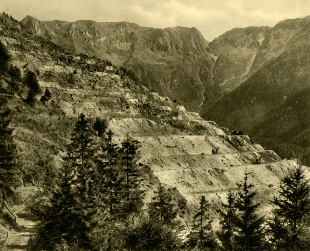 Erzberg Madeni, Styria, Avusturya, c1935. by Unbekannt