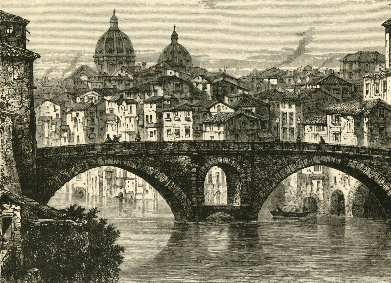 Fabrician Köprüsü, Roma, 1890. by Unbekannt