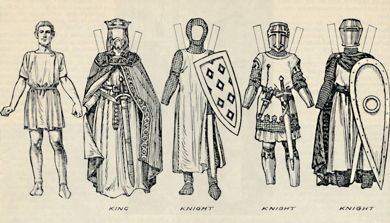 İngiliz Kostümü Galerisi: Erken Plantagenet Zamanlarında Elbise Türleri, c1934 by Unbekannt