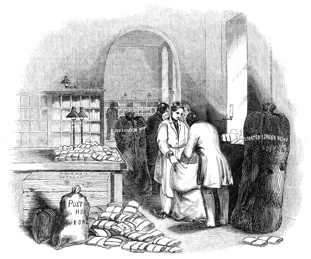 Genel Postane, Hint Postasını Paketleme, 1844. by Unbekannt