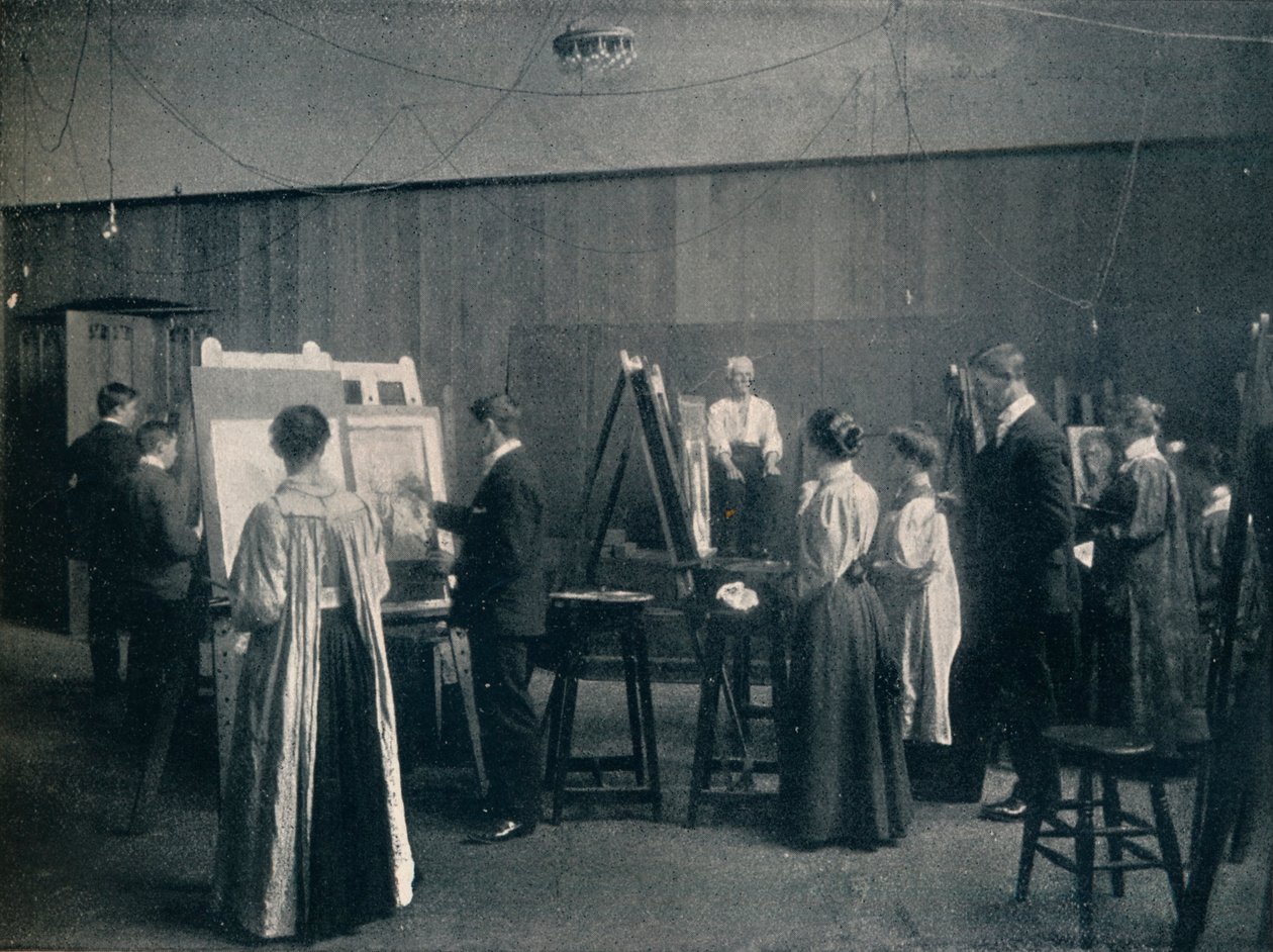 Glasgow Sanat Okulu, Yaşam Odalarından Biri, c1900 by Unbekannt