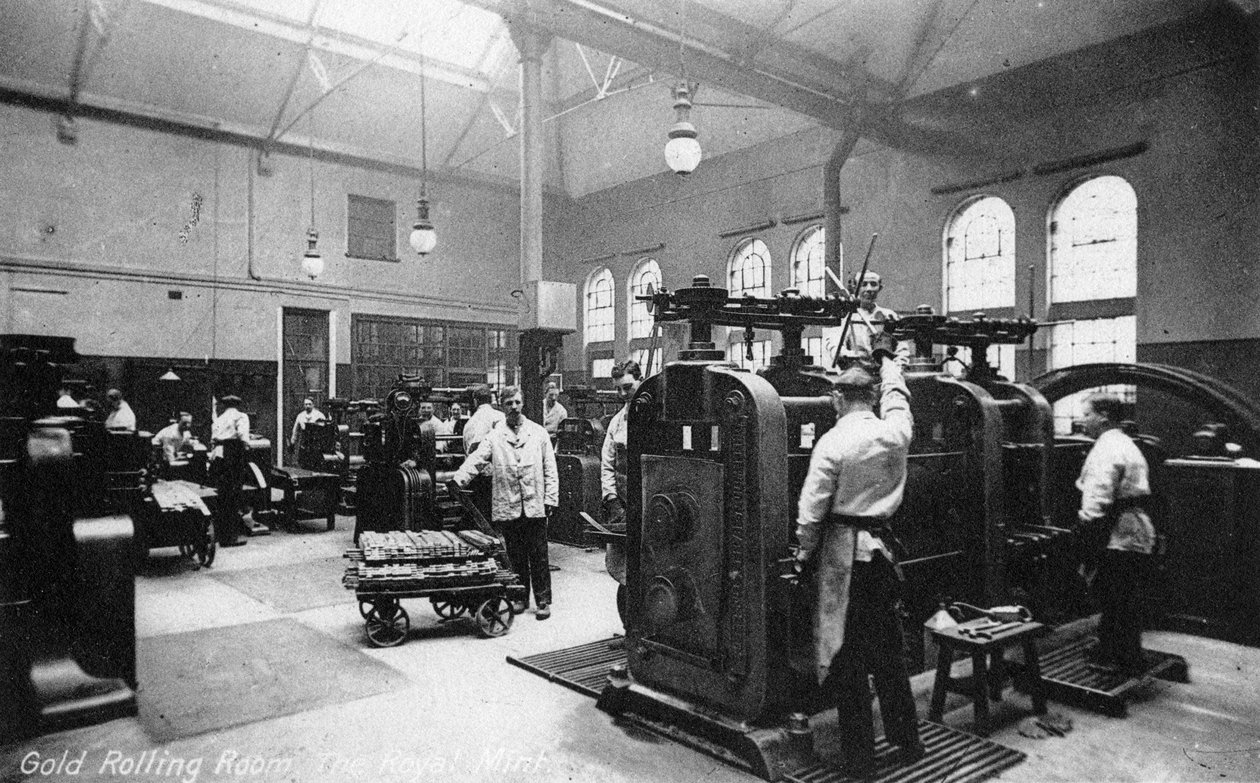 Gold Rolling Room, Kraliyet Darphanesi, Tower Hill, Londra, 20. yüzyılın başları by Unbekannt