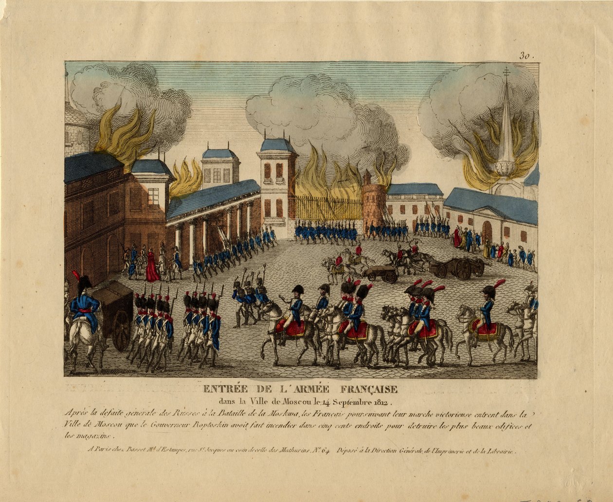 Grande Armée, Moskova şehrine girer, 1812 by Unbekannt