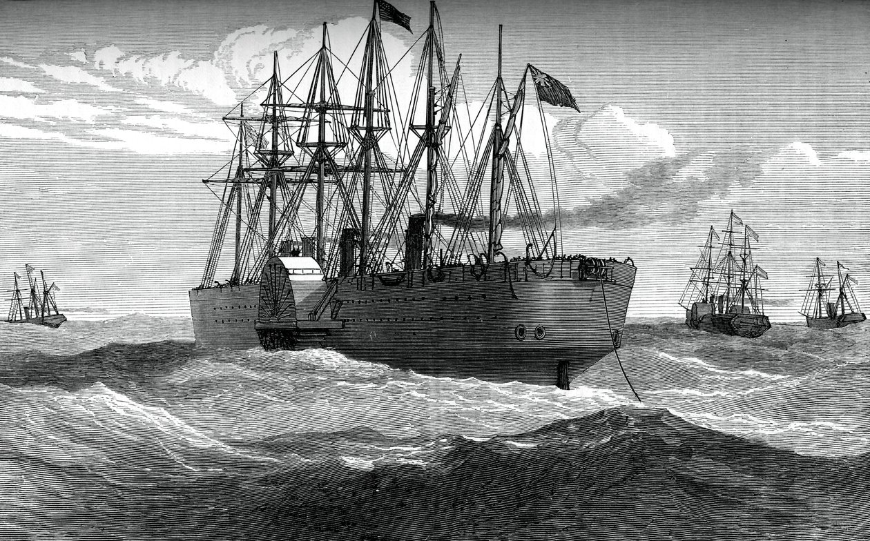 Büyük Doğu Atlantik telgraf kablosunu oynuyor, c1865, c1880 by Unbekannt
