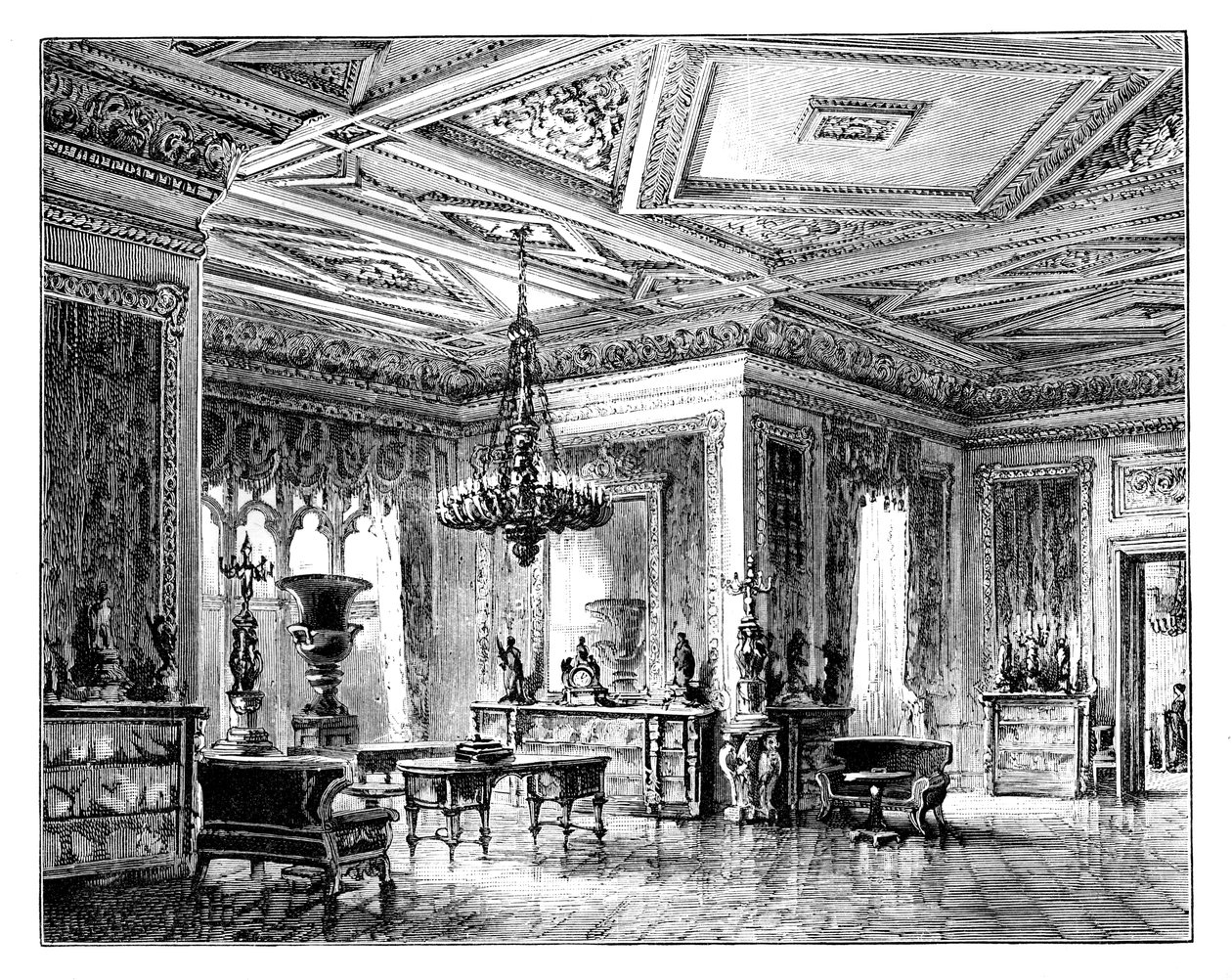 Yeşil Çizim Odası, Windsor Kalesi, c1888 by Unbekannt
