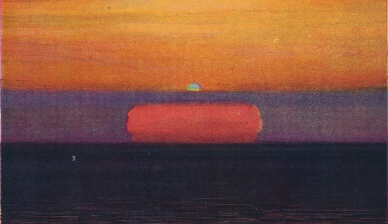 Gün Batımında Yeşil Parlama, Atmosfer Tarafından Kırılan En Nadir Prizmatik Renk, c1935 by Unbekannt