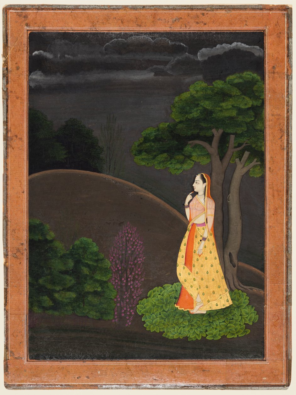 Kaybolmuş Sevgilisini Kaygılarla Bekleyen Kahraman Utka Nayaka, c. 1750-55. by Unbekannt