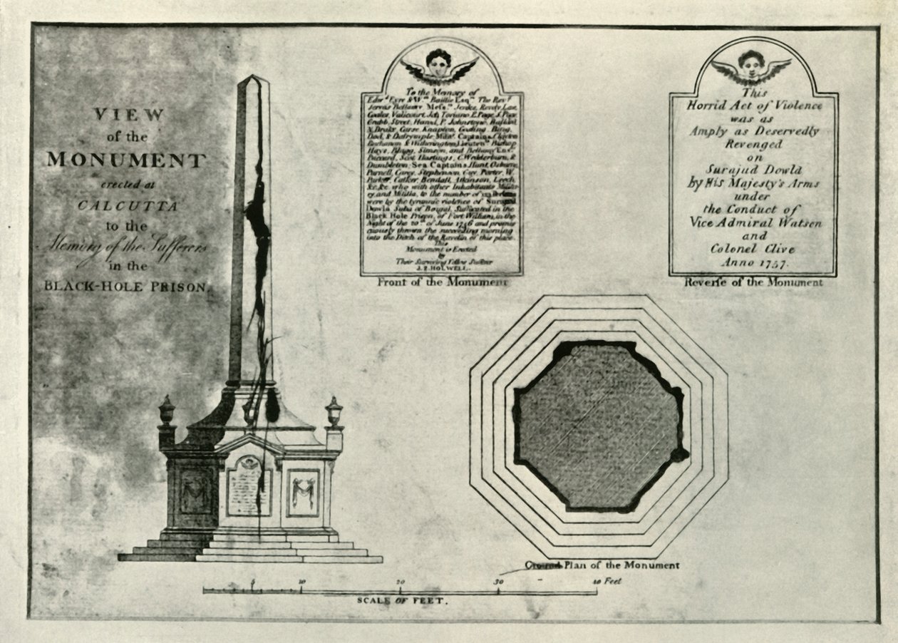 Holwell Anıtı, c1820, 1925. by Unbekannt
