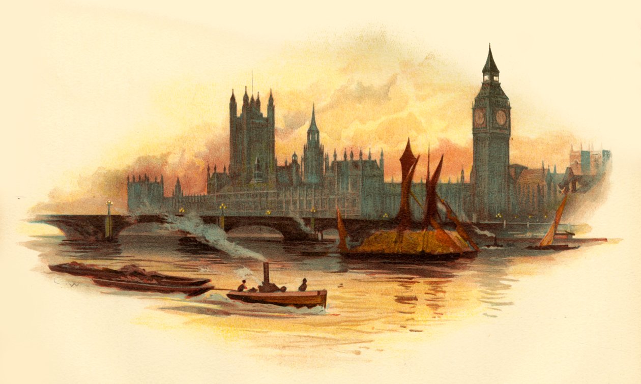 Parlamento Evleri, Westminster, Londra, c1890. by Unbekannt