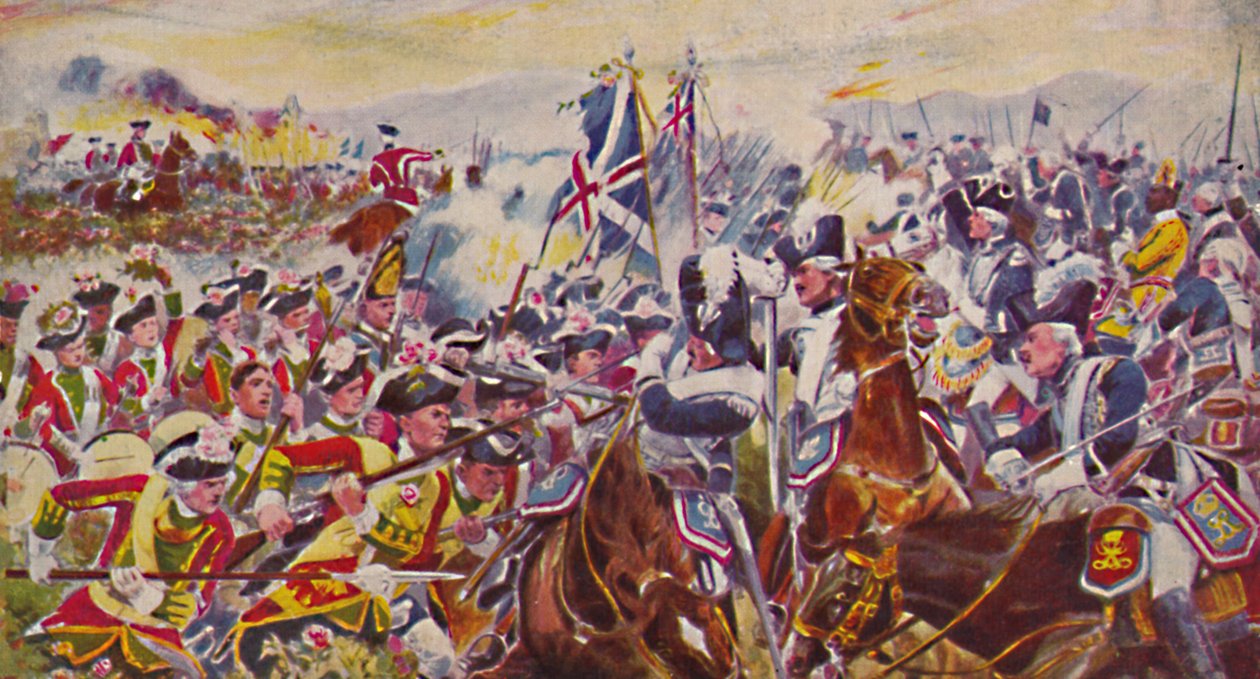 Krallar Yorkshire Hafif Piyadelerine Sahiptir. Minden'deki Rosefields Savaşı, 1759, 1939 by Unbekannt