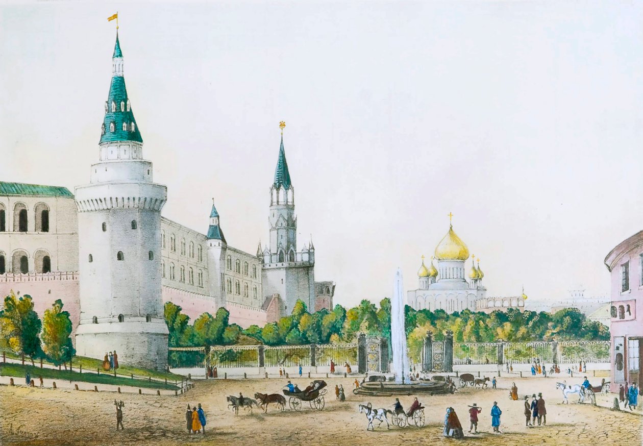 Kremlin Bahçesi, Moskova, Rusya, c1830s-c1840s. by Unbekannt