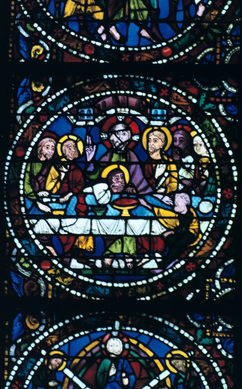 Son Akşam Yemeği, vitray, Chartres Katedrali, Fransa, 1205-1215 by Unbekannt