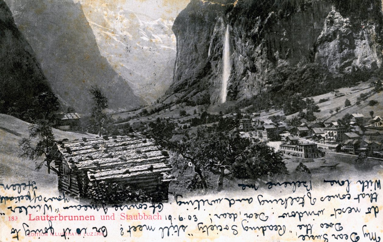 Lauterbrunnen Vadisi, Bernese Oberland, İsviçre, 1903 by Unbekannt