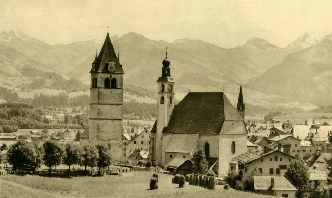 Liebfrauenkirche ve St Andreas Kilisesi, Kitzbühel, Tirol, Avusturya, c1935. by Unbekannt