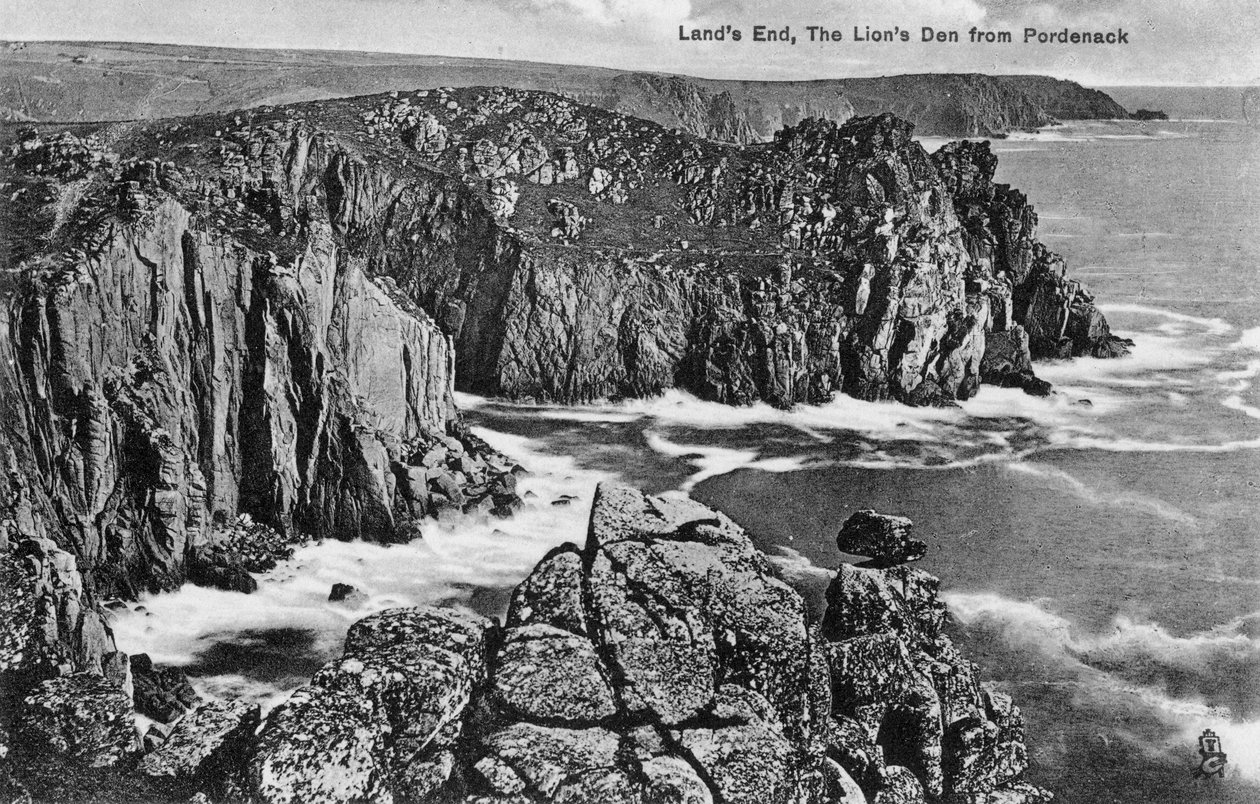 Pordenack, Lands End, Cornwall, 20. yüzyılın başlarından Lions Den by Unbekannt