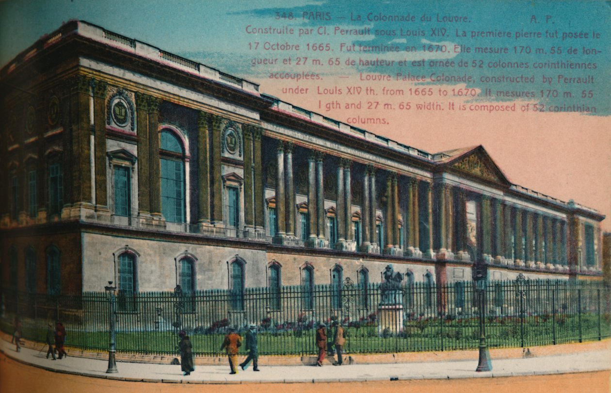 Louvre Sarayı revakları, Paris, c1920 by Unbekannt
