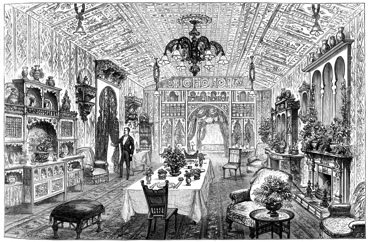 Belediye Binasındaki Öğle Yemeği Odası, Birmingham, West Midlands, 1887 by Unbekannt