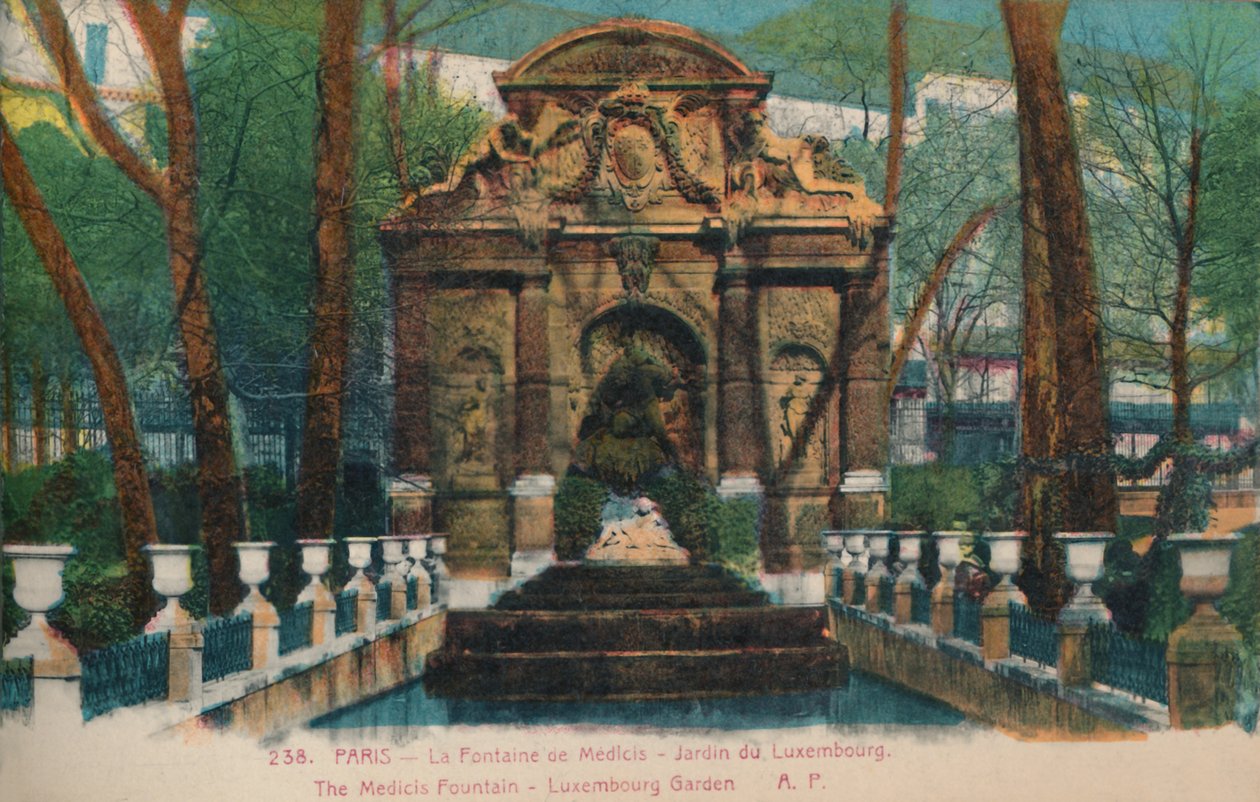 Medici Çeşmesi - Lüksemburg Jardin du Bahçesi, Paris, c1920 by Unbekannt