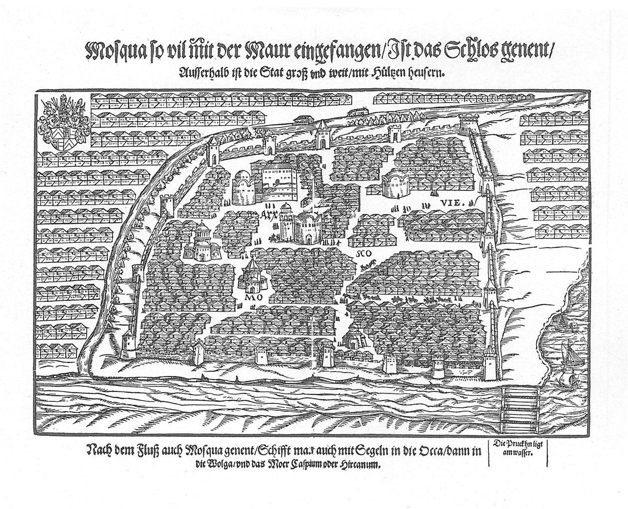 Moscouiter Harika Tarihlerinden Moskova Haritası, Sigmund von Herberstein, 1567 by Unbekannt
