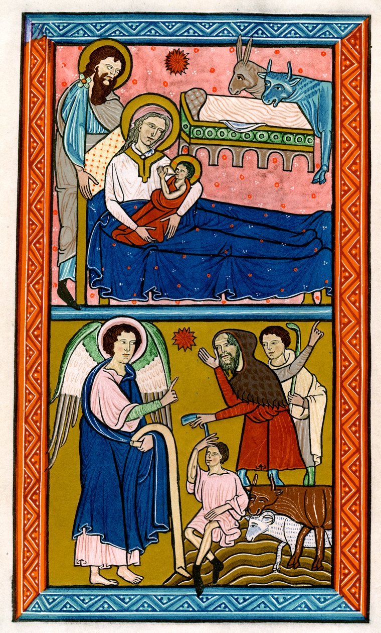 Doğuş ve Çobanlara Müjde, 13. yüzyılın başlarında by Unbekannt