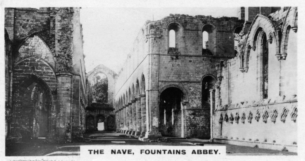 Nef, Çeşmeler Manastırı, Kuzey Yorkshire, c1920