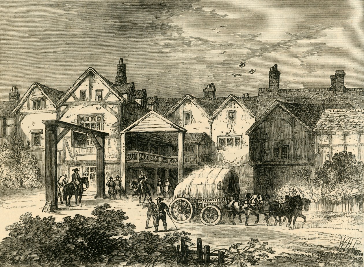 Onyedinci Yüzyılda Eski Tabard Inn, c1878. by Unbekannt