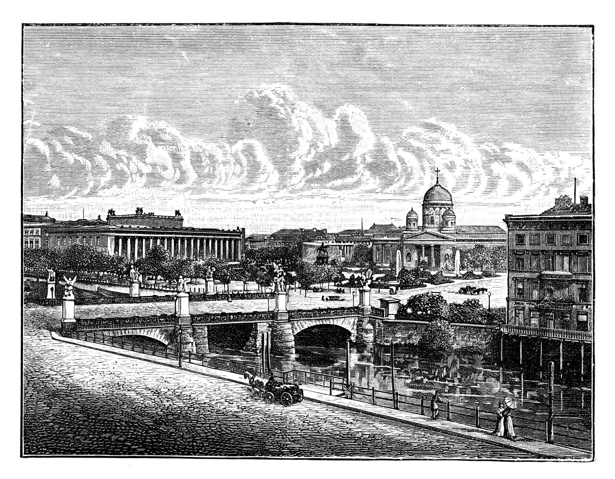 Saray Köprüsü ve Zevk Bahçesi, Berlin, Almanya by Unbekannt