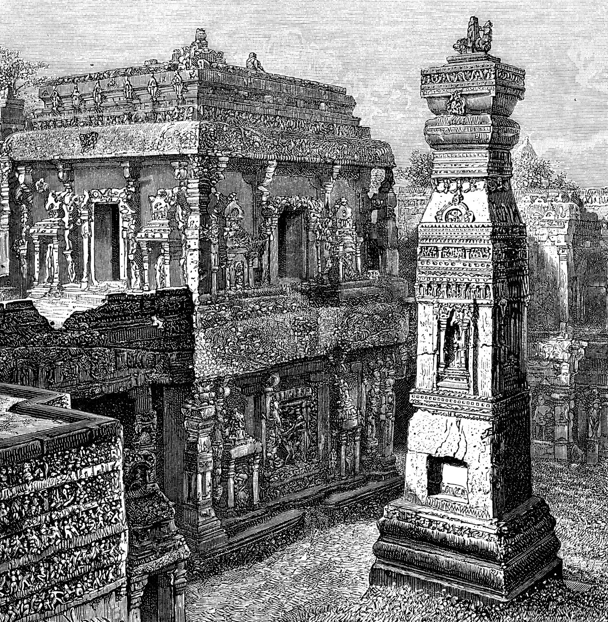 Kailash Sarayı, Ellora, Hindistan, 1895 by Unbekannt