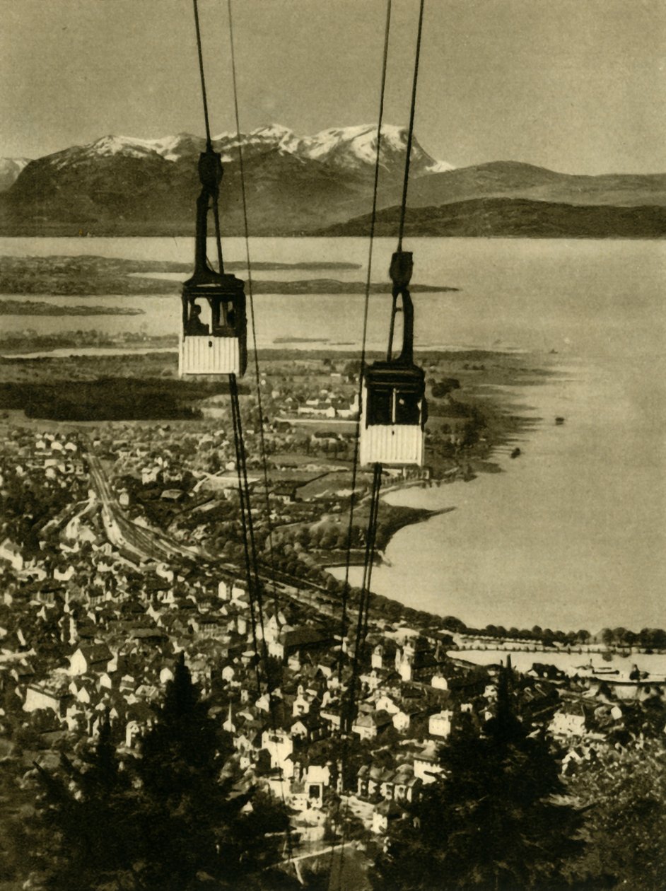 Pfänderbahn teleferiği, Bregenz, Avusturya, c1935. by Unbekannt