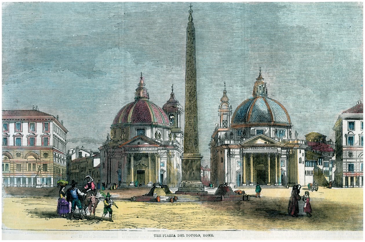 Piazza del Popolo, Roma, İtalya, c1880 by Unbekannt