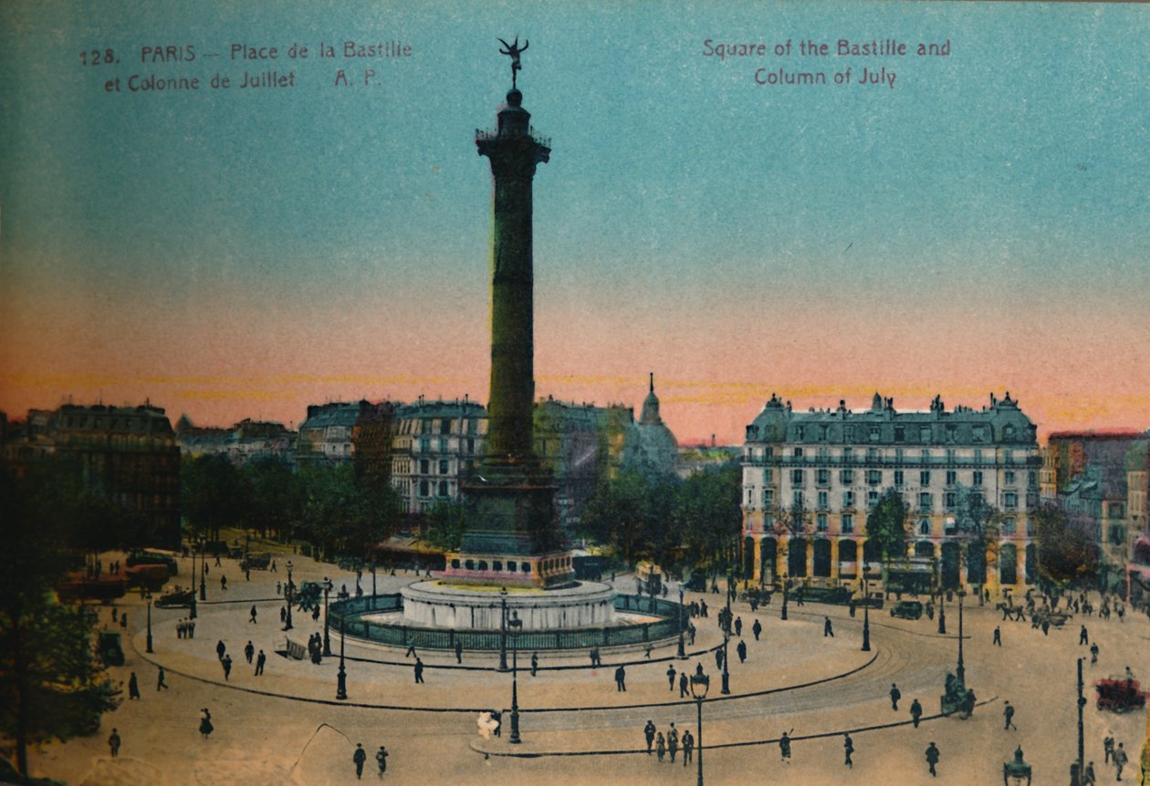 Place de la Bastille ve Temmuz Sütunu, Paris, c1920 by Unbekannt