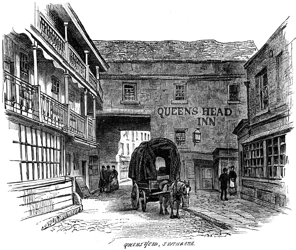 Queens Head Inn, Southwark, Londra, 1887 by Unbekannt