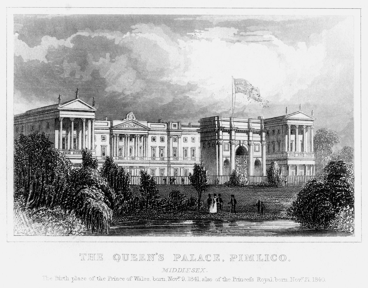 Queens Sarayı, Pimlico, Londra, c1840s by Unbekannt
