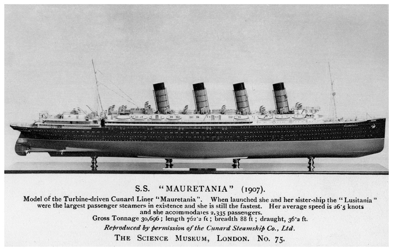 RMS Mauretania, 20. yüzyıl by Unbekannt