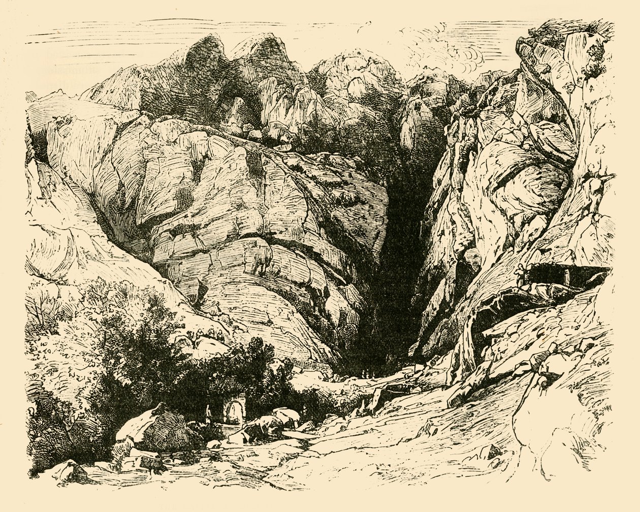 Galyalıların İtmesinin Delphi Sahnesindeki Dağ Geçidi., 1890. by Unbekannt
