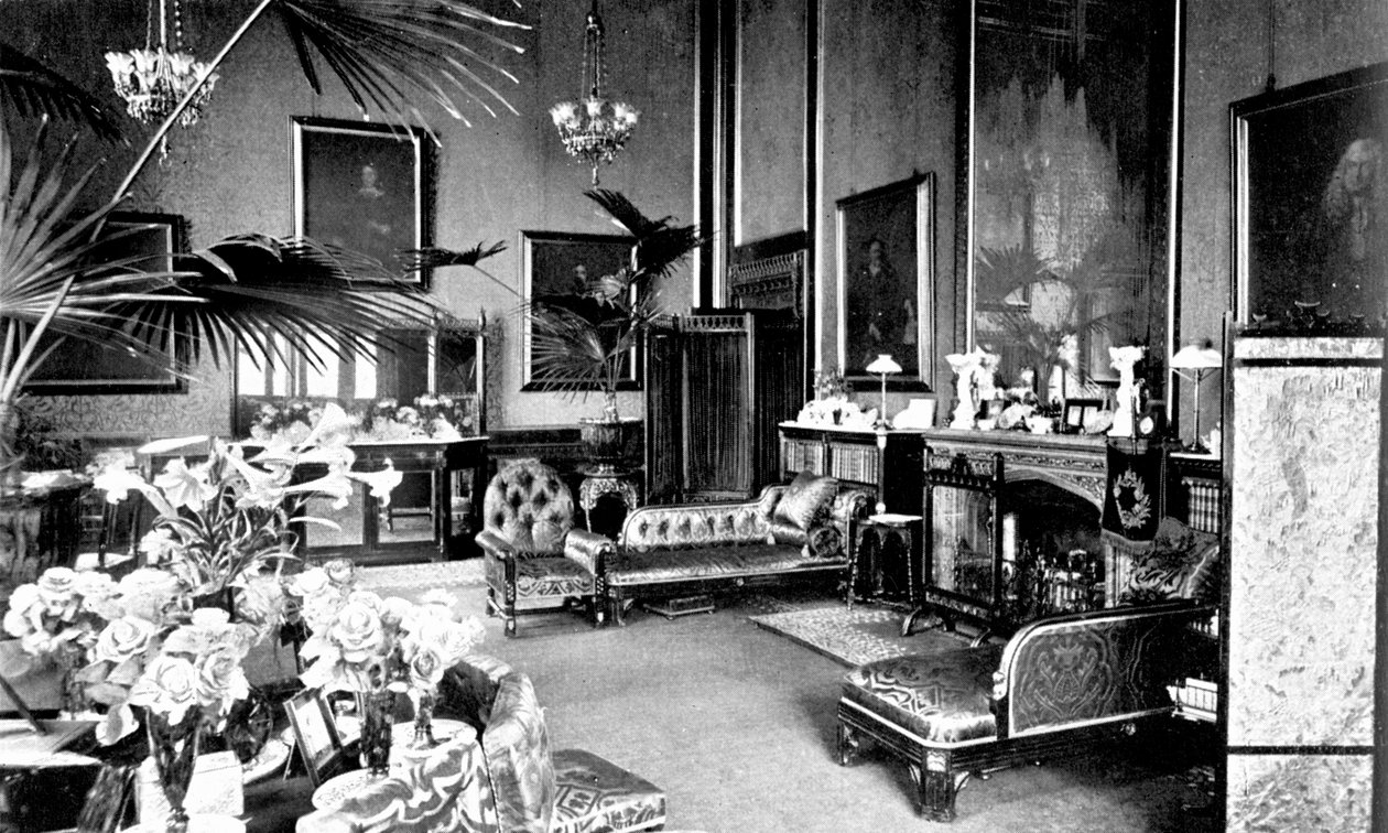 Konuşmacılar Evi'ndeki Kırmızı Çizim Odası, Westminster Sarayı, Londra, c1905 by Unbekannt