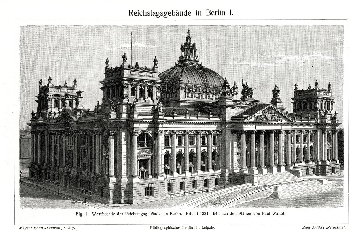Reichstag, Berlin, Almanya, 19. yüzyıl sonu by Unbekannt