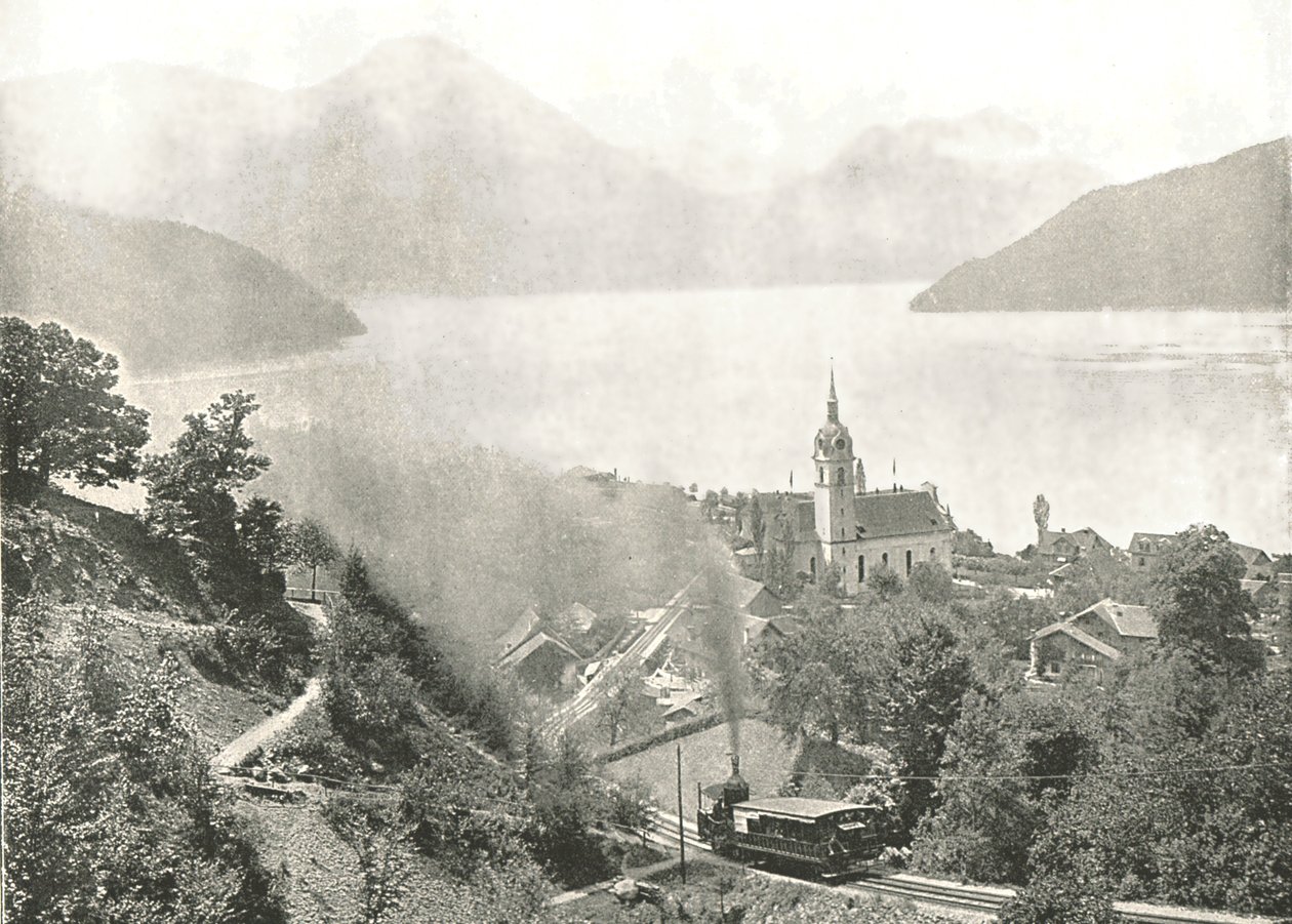 Rigi demiryolu, Vitznau, İsviçre, 1895. by Unbekannt