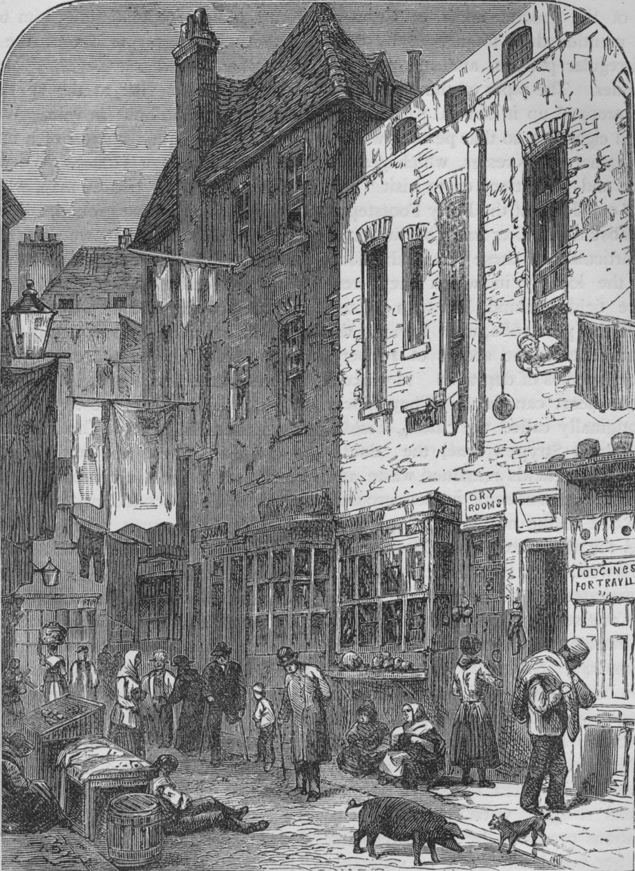 The Rookery of St Giles, Londra, 1850 1878 by Unbekannt
