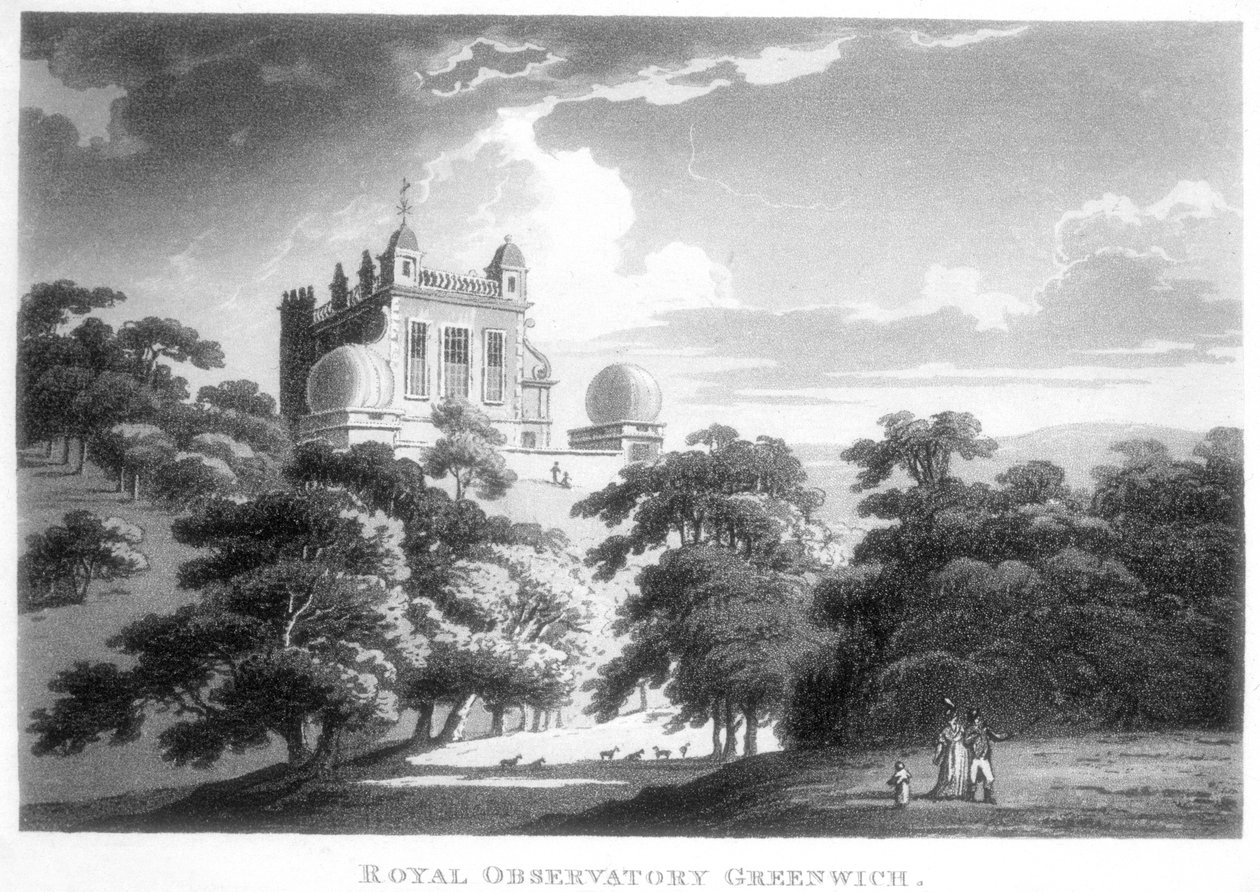 Royal Greenwich Gözlemevi, Flamsteed Evi, Greenwich Park, Londra, c1820 by Unbekannt