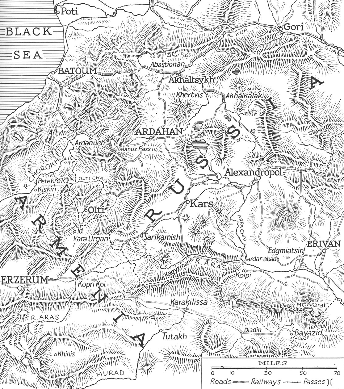 Rus-Türk hudutları, 1915 by Unbekannt