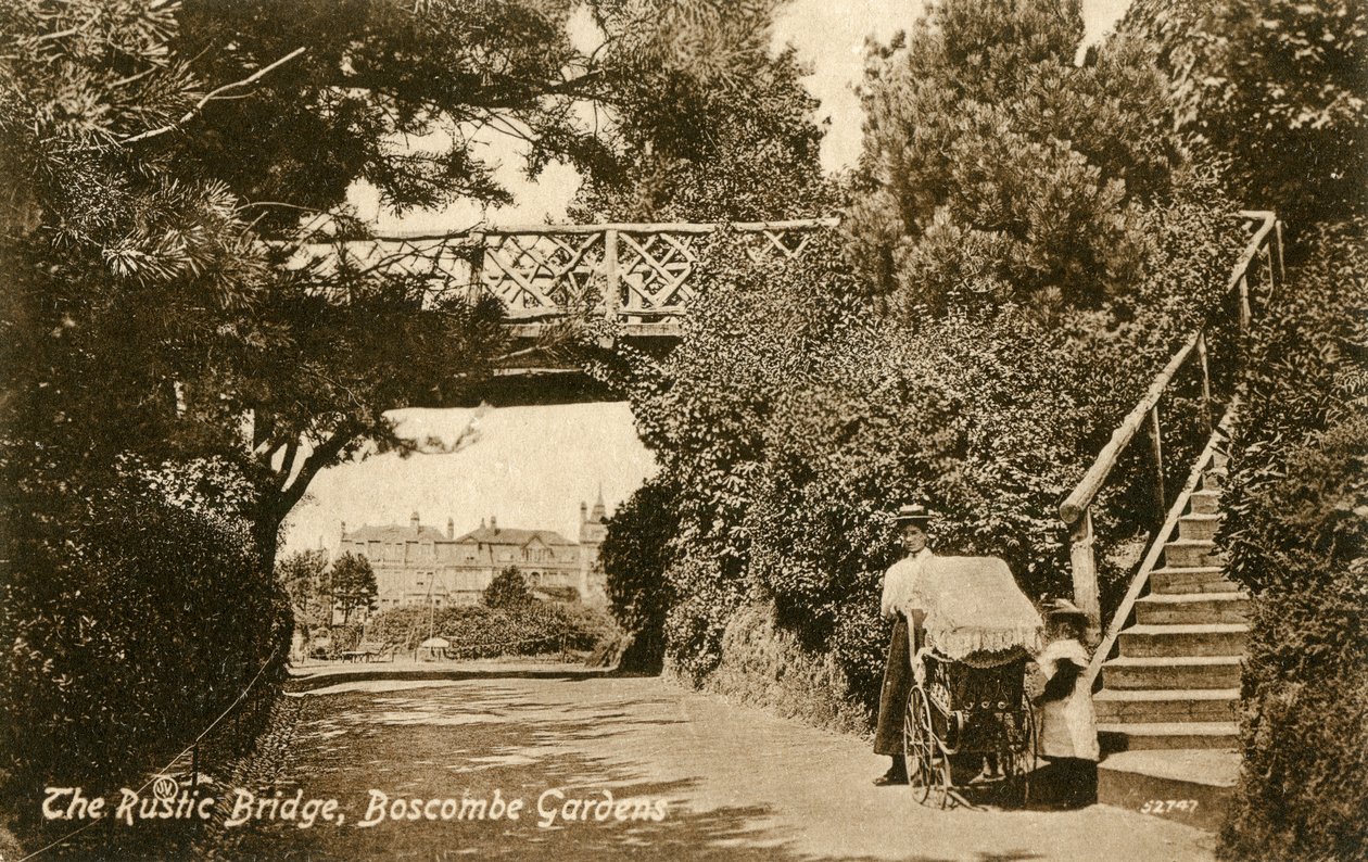 Rustik Köprü, Boscombe Bahçeleri, Bournemouth, Dorset, c1900-c1919 by Unbekannt