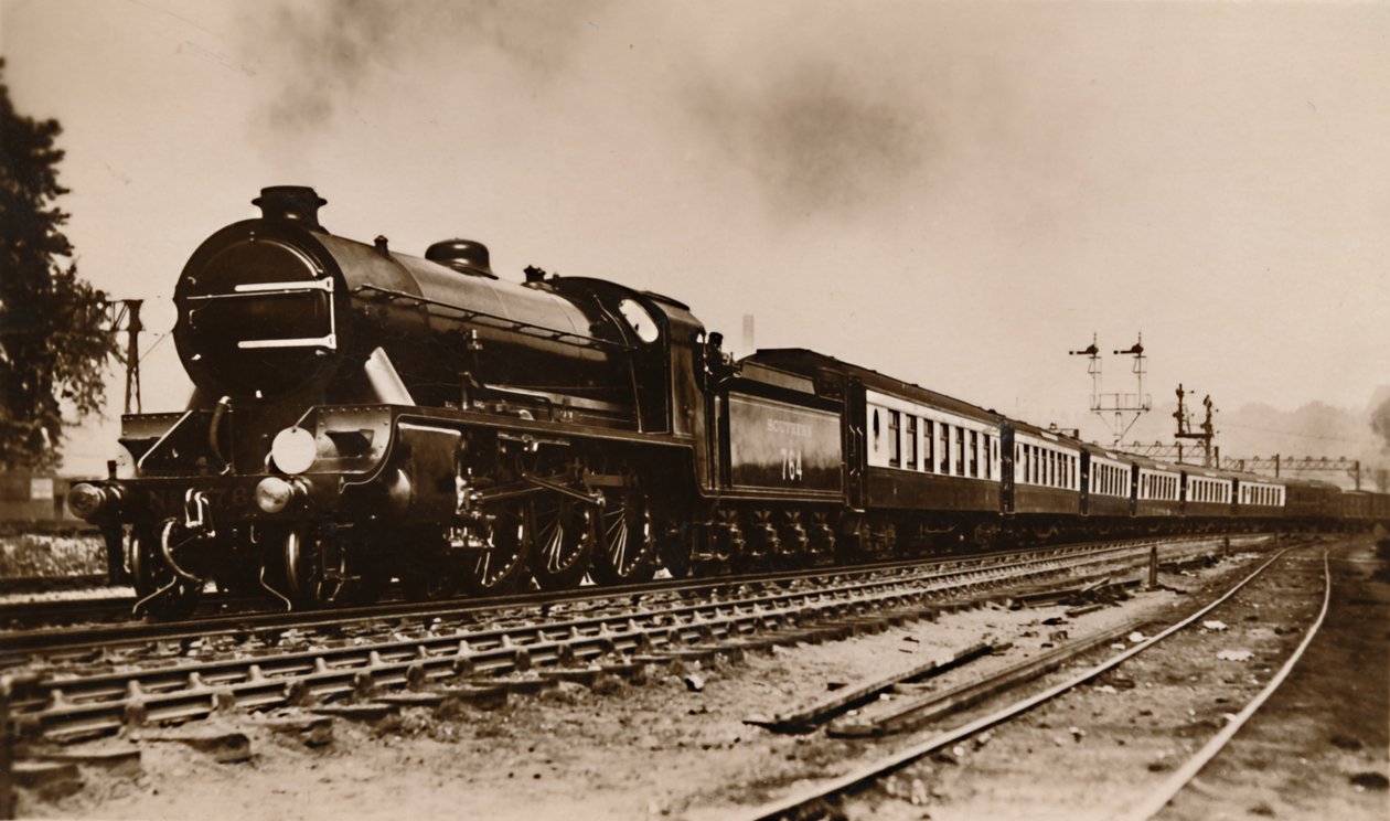 S.R. Sir Gawain A King Arthur Tipi Lokomotif tarafından çekilen Dover Tekne Treni, c1930. by Unbekannt