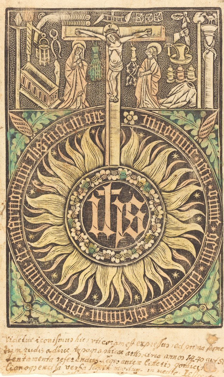 Çarmıha Gerilme ve Tutku Sembolleriyle Kutsal Monograf [recto], 1470